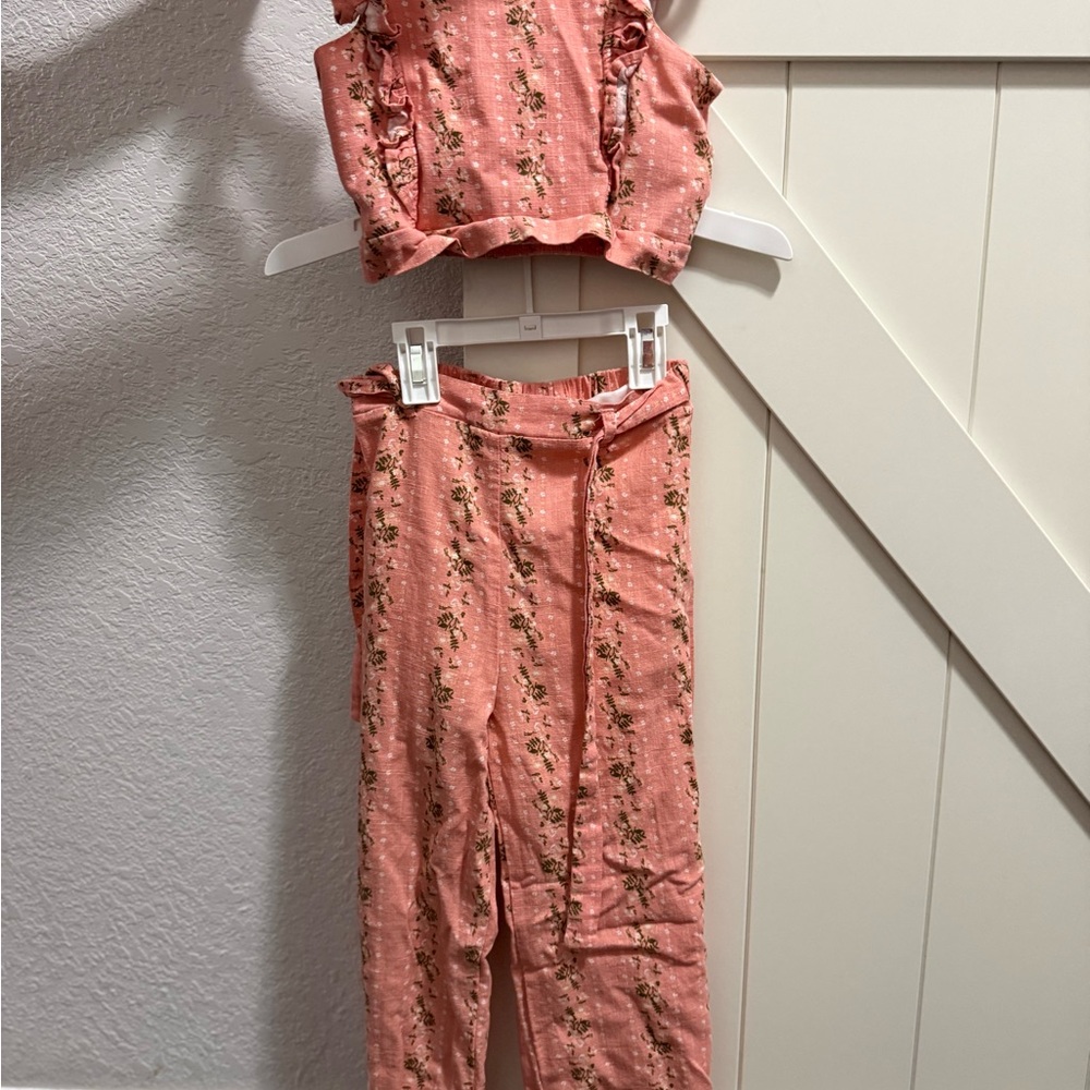 Floral Pink 2 piece tank and pants